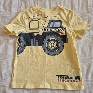 Tonka boys size 4T light yellow tractor shirt NWOT